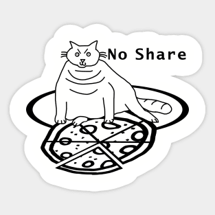 Chonk Cat Got Pizza Outline Sticker